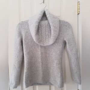 Marisa Christina cowl neck angora blend light gray sweater, small